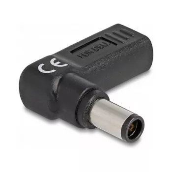 DeLOCK adapteris USB Type-C lizdas į Dell 7,4 x 5,0 mm kištuką 90° kampu