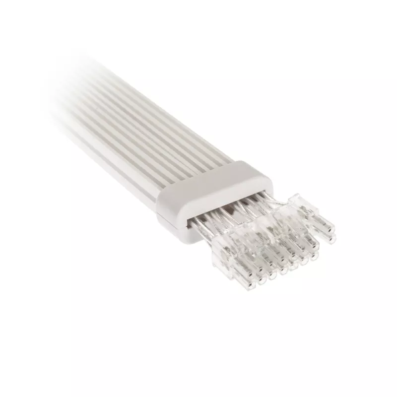 PCI-E 8 kontaktų ilginimo kabelis Kolink Umbra Radiant ARGB — dvigubas 2× 8 kontaktų, pintas GPU maitinimo ilgintuvas