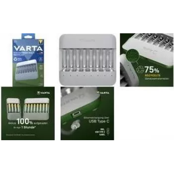 Varta Eco Charger Multi USB įkroviklis NiMH baterijoms, pilka