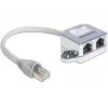 Delock 65441 RJ45 prievadų dubliuoklis, 1x RJ45 (K) į 2x RJ45 (L), Ethernet 100Base-TX + ISDN skirstytuvas, 0,15 m