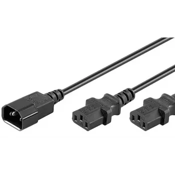 Microconnect PE061312 maitinimo ilginimo laidas juodas 1,2 m C14 kištukas 2 x C13 lizdai