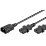 Microconnect PE061312 maitinimo ilginimo laidas juodas 1,2 m C14 kištukas 2 x C13 lizdai