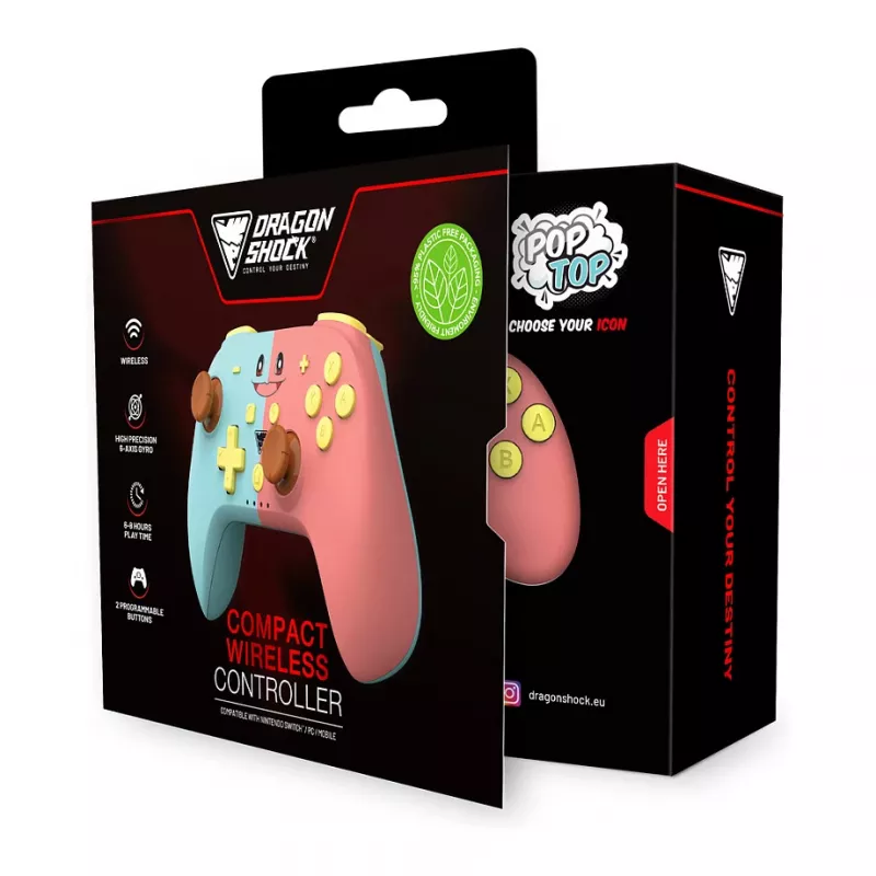 Dragonshock Controller Poptop Wireless Cubes rožinis mėlynas jungiklis