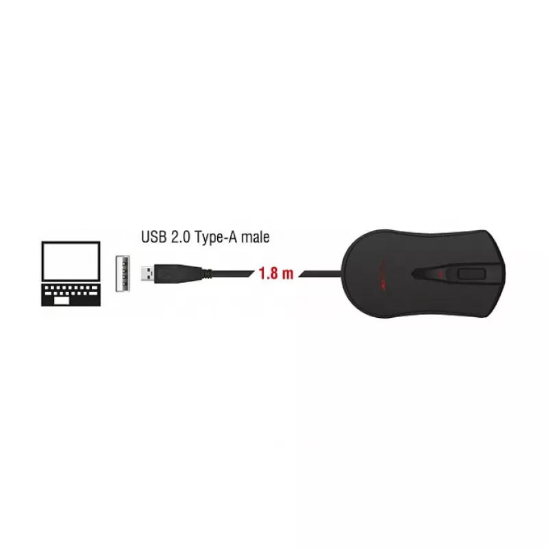 Gaming pelė DeLOCK 12531 Ambidekstrinė USB Type-A Optinė 4800 DPI