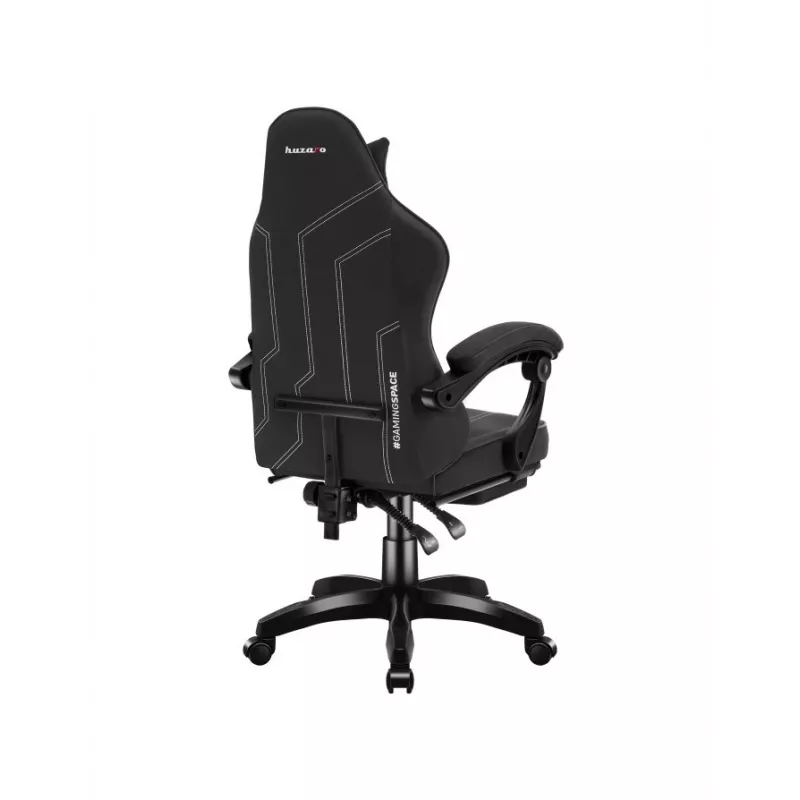 Žaidimų kėdė huzaro Force 3.7 Carbon Black – ergonomiška, aukštis reguliuojamas 107,5–116,5 cm, 5 ratai, juosmens ir kaklo pagalvėlės