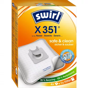 Dulkių siurblio maišeliai Swirl X 351 su AirSpace® technologija