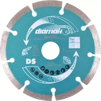 Makita pjovimo diskas deimantinis 125x22,23 DIAMAK D-61139, skersmuo 125 mm, vidinis skersmuo 22,23/20 mm, 1 vnt.