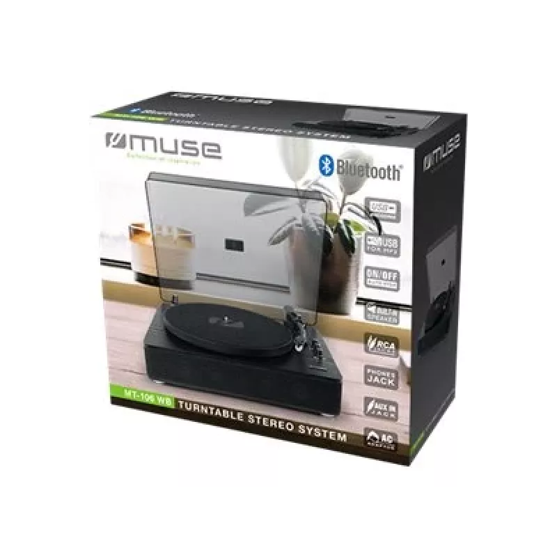 Muse MT-106 WB Black Automatinis vinilinis grotuvas su Bluetooth