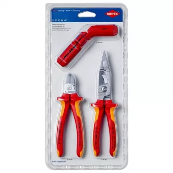 Mechaniko įrankių rinkinys Knipex 00 31 30 BK V01 3 įrankiai oranžinė raudona