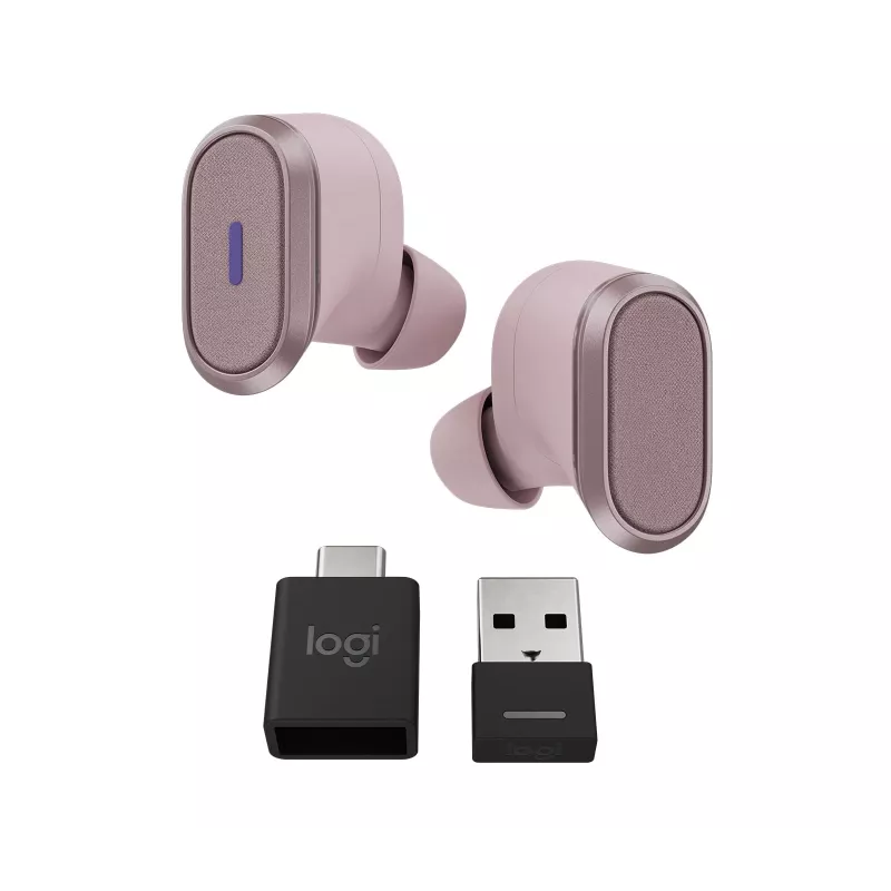 Logitech Zone True Wireless, belaidės ausinės, ANC, rožinė, In-Ear, Bluetooth, 985-001090