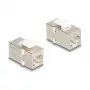 Delock 90637 Keystone modulis RJ45 lizdas–RJ45 lizdas, Cat.6 FTP, sidabrinis/baltas