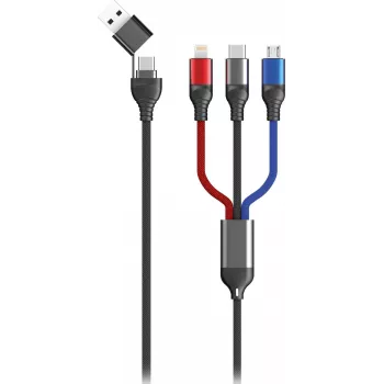 USB kabelis 2GO 797361 1,2 m USB A/USB C USB C / Micro-USB B / Lightning