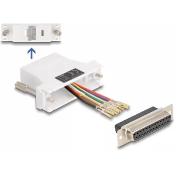 DeLOCK D-Sub 25 kontaktų moteriškas į RJ45 moterišką surinkimo rinkinys baltas VGA RJ-45