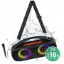 Nešiojamas garsiakalbis MEDIA-TECH MT3184 — Bluetooth 5.3, 60W RMS, IPX5, ličio jonų baterija 16h, USB-C įkrovimas, MicroSD, TWS, mikrofonas, nuotolinio valdymo pultas