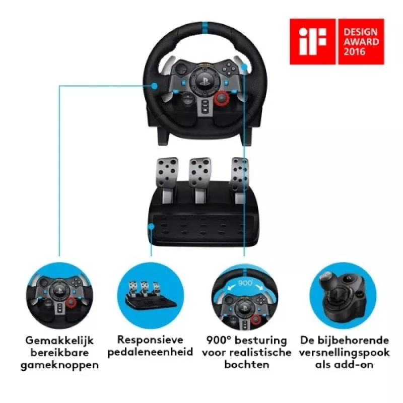 Logitech Driving Force G29 - Vairas ir pedalų rinkinys - Laidinis - Sony PlayStation 3, Sony PlayStation 4
