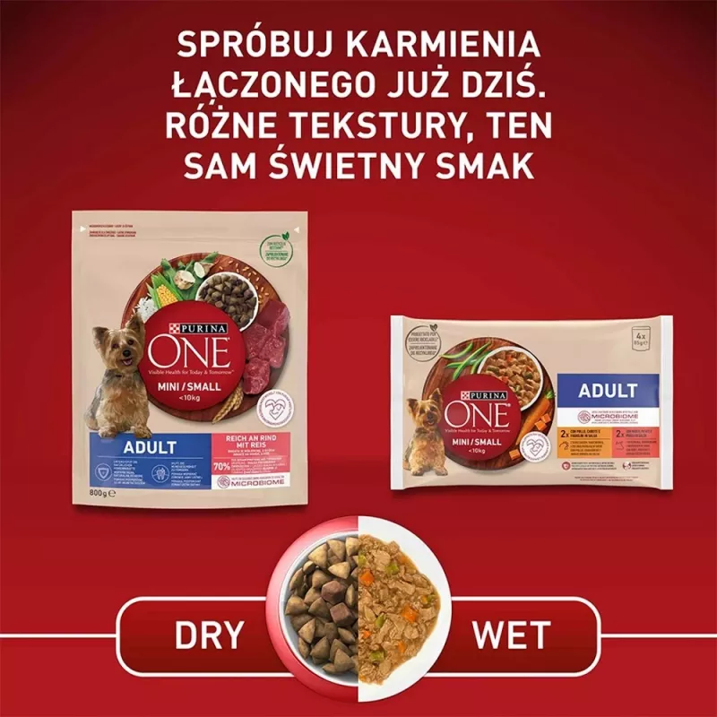 Sausas šunų ėdalas Purina Nestle Mini Adult Jautiena su Ryžiais 800 g