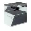 NeXtime 8171 Cubic sieninis laikrodis, 43,5x37 cm, juoda/balta/pilka