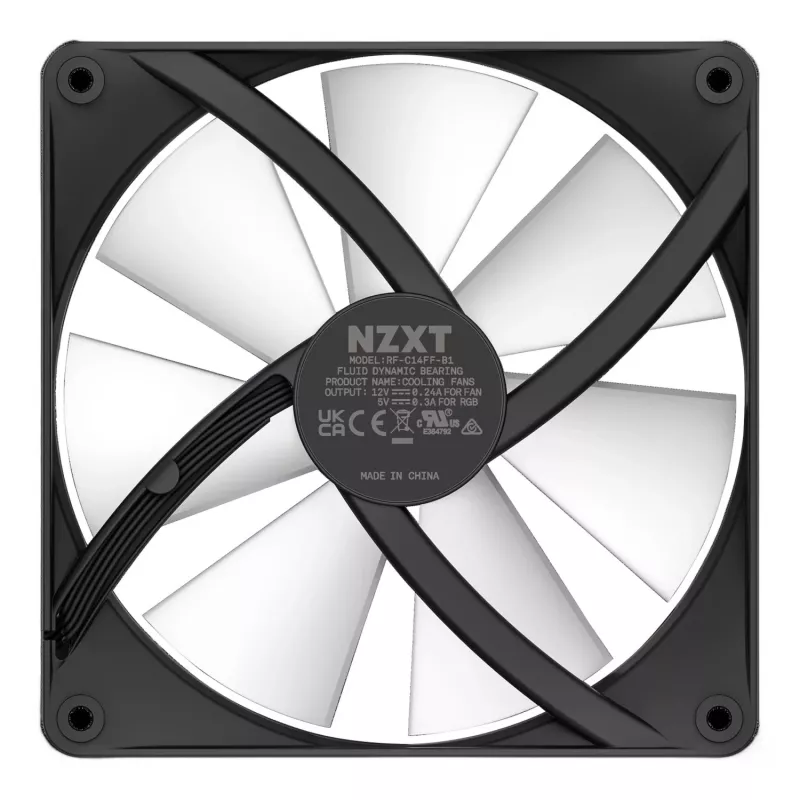 NZXT F140 RGB Core 140 mm korpuso ventiliatorius – juodas