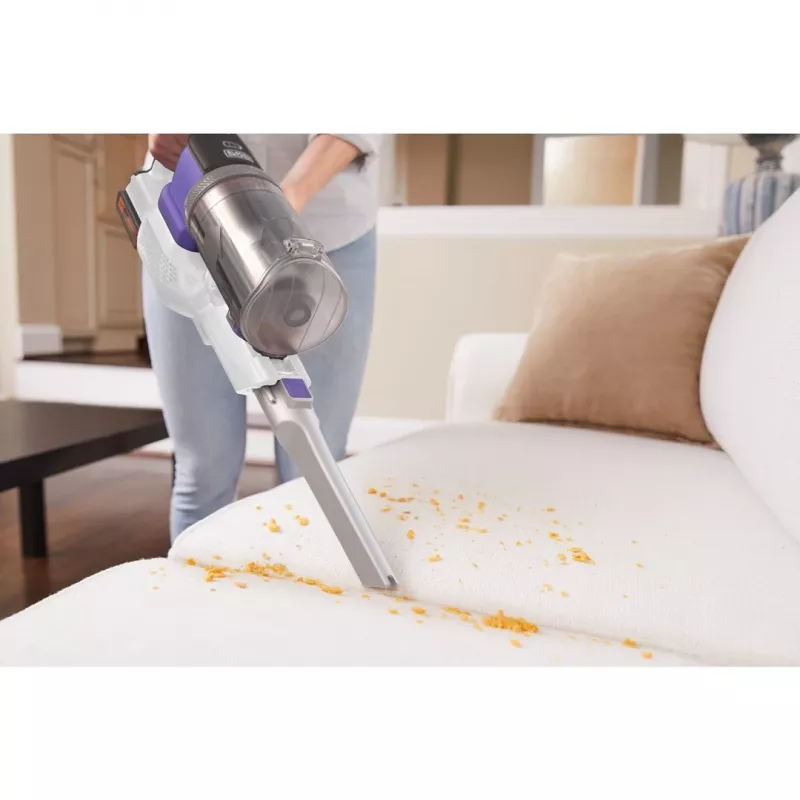 Black & Decker BHFEV1825CP 2-in-1 belaidis siurblys/elektrinis šluotražis, 18 V, 2,5 Ah, be maišelio, baltas