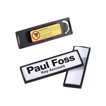 Durable CLIP-CARD - Namensschild - für 17 x 67 mm - Magnet - Schwarz (Packung mit 25)