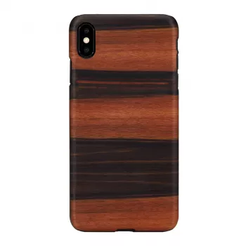 Dėklas Man & Wood iPhone XS Max apsauginis, kietas, juodas, medinis