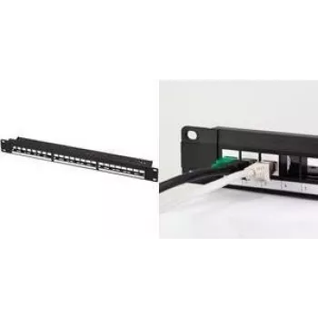 LogiLink Keystone Patchpanel 48,30 cm (19 inch), 24 moduliai, tuščias, juodas 1HE (NK4065)