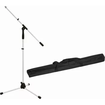 Mikrofono stovas Omnitronic MS-1W su strėle – baltos spalvos