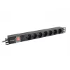 Lanberg PDU-07F-0200-IEC-BK 1U 10A 2m 7x Schuko lizdų maitinimo skirstytuvas (PDU) 19 inch