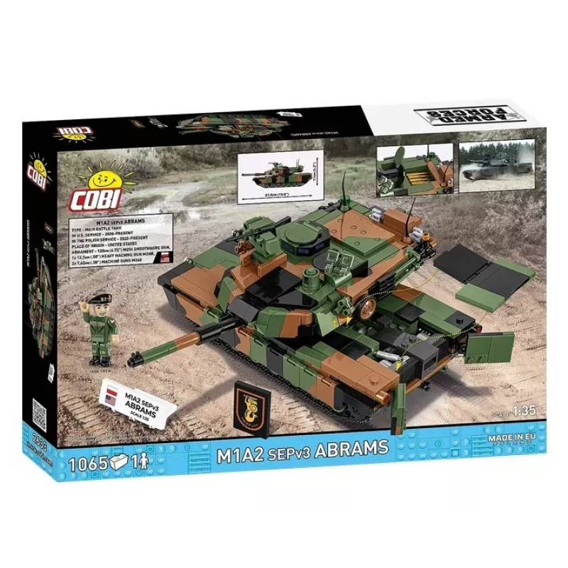 Konstruktorius Cobi M1A2 SEPV3 Abrams su 1 065 kaladėlių