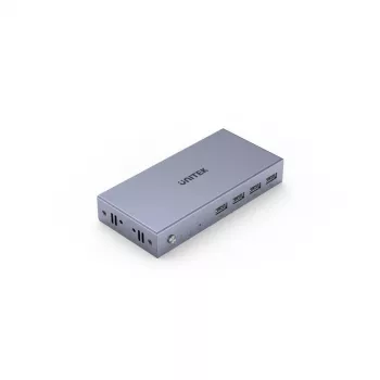 KVM jungiklis Unitek V307A USB HDMI 2 prievadai 4K Ultra HD 3840x2160@60Hz HDCP 2.2, metalinis korpusas, pilka