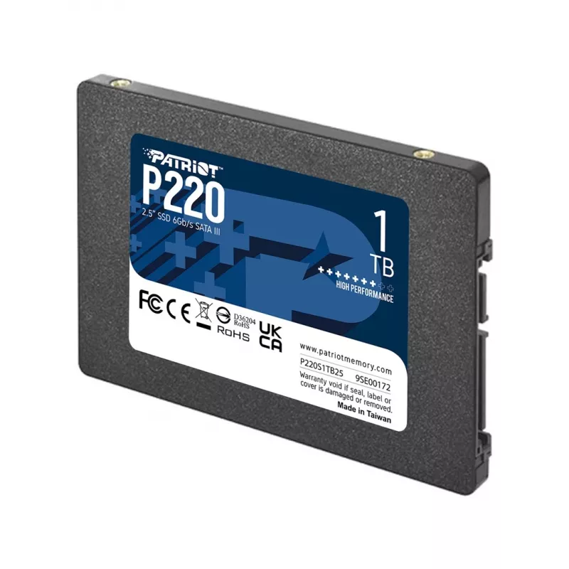 2,5 colio SATA III SSD PATRIOT P220 1 TB — 550/500 MB/s, 50k IOPS, 7 mm