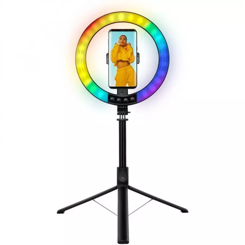 LogiLink išmaniojo telefono žiedinė šviesa su selfie lazda ir trikoju, DM 20 cm (AA0156)