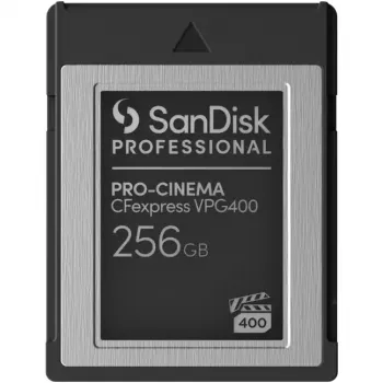 SANDISK Professional PRO-CINEMA 256 GB CFexpress VPG400 B tipo kortelė iki 1700 MB/s skaitymas, 1400 MB/s rašymas