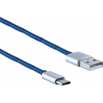USB laidas ShiverPeaks BS14-50024 USB 2.0 2m USB A USB C mėlynas