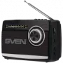 Nešiojamas radijo imtuvas ir garsiakalbis SVEN SRP-155, juodas (3W, Bluetooth, FM/AM/SW, USB, microSD, žibintuvėlis, baterija)