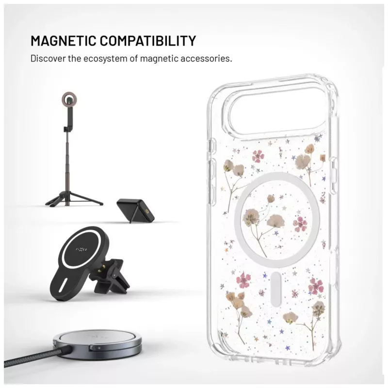 Galinis dangtelis FIXED, skirtas Apple iPhone Air — TPU, suderinamas su MagBloom, Blush Plum