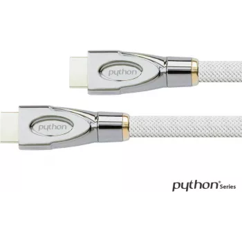 Jungiamasis laidas HDMI® 2.0 4K2K / UHD 60Hz, 24K paauksuoti kontaktai, OFC, nailono pynimas baltas, 1 m, PYTHON® serija (GC-M0161)