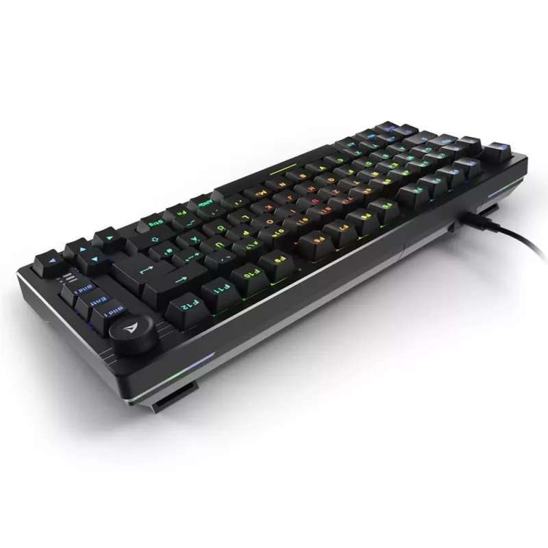 Sharkoon SGK25 klaviatūra laidinė USB QWERTZ vokiška juoda 75% RGB LED