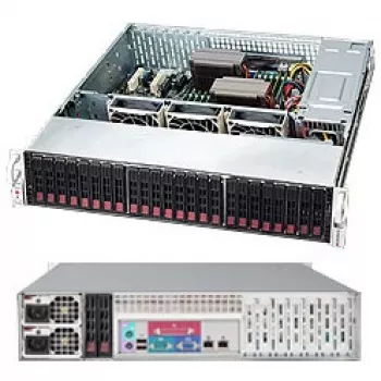Supermicro SC216 BE1C-R920LPB – 2U stelažinis korpusas, išplėstinis ATX, SATA/SAS, karštai keičiami diskų lizdai, 920 W