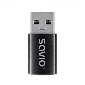 Savio AK-81 vaizdo kabelio adapteris USB-C USB-A juodas
