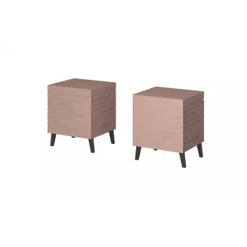 Naktinis staliukas cama meble NOVA 44x40x52 cm matinis rožinis, 1 stalčius, 16 mm korpusas