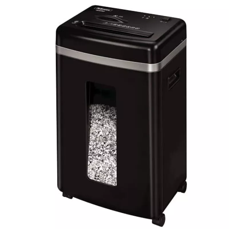 Popieriaus smulkintuvas Fellowes Powershred 450M Micro-cut, 9 lapų talpa, 2 x 12 mm, 22 L krepšelis, juodas