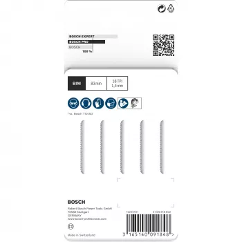 Dėlionės pjūklas Bosch T 101 AOF Bimetal 8,3 cm 5 vnt.