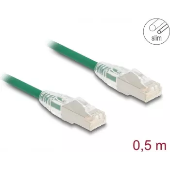 Tinklo kabelis DeLOCK RJ45 Cat.6A kištukas-kištukas 0,5 m žalias