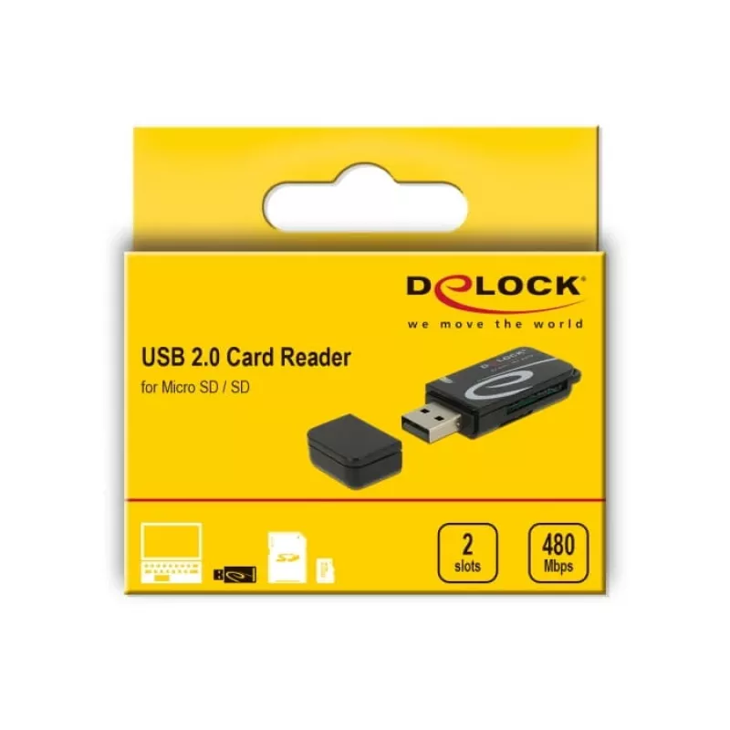 Card Reader DeLOCK Mini USB 2.0 su SD ir Micro SD lizdais