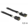 SAS kabelis DeLOCK 83388, 0,5 m, Mini SAS HD SFF-8643 – Mini SAS SFF-8087