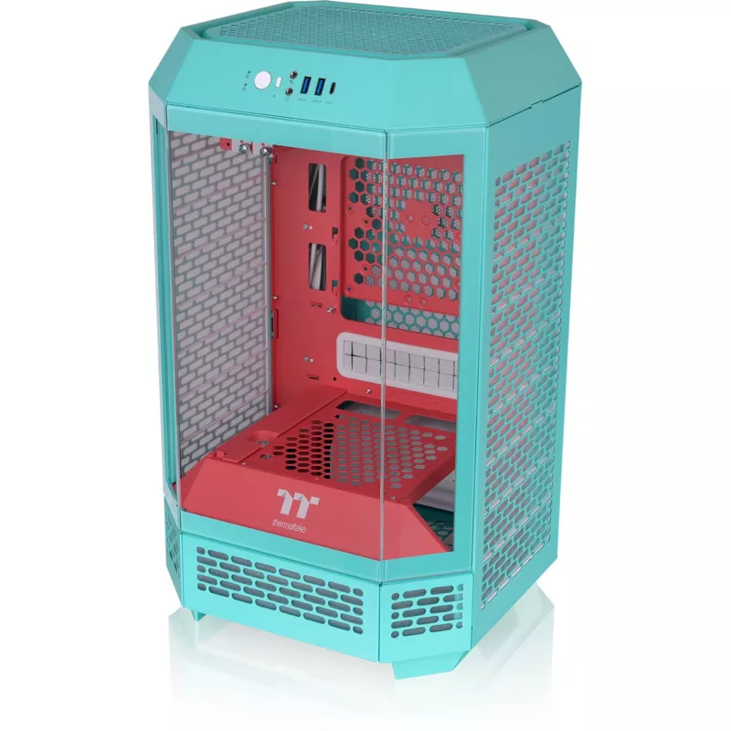 Thermaltake The Tower 250 Mini Tower korpusas, mėtų/ūginė, grūdintas stiklas