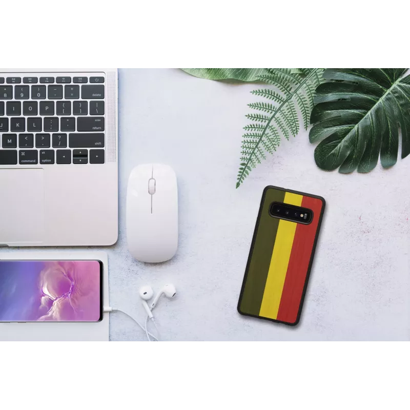 Dėklas Samsung Galaxy S10 man and wood reggae juodas – natūralios medienos apsauginis dangtelis