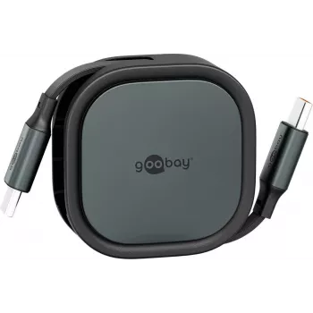 Wentronic goobay Savaime įsitraukiantis USB-C laidas juodas/sidabrinis 15W tvirtame korpuse - Laidas - Skaitmeniniai/duomenys (77424)
