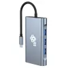 HUB 8v1 adapteris USB-C HDMI x2 USB VGA RJ45 PD